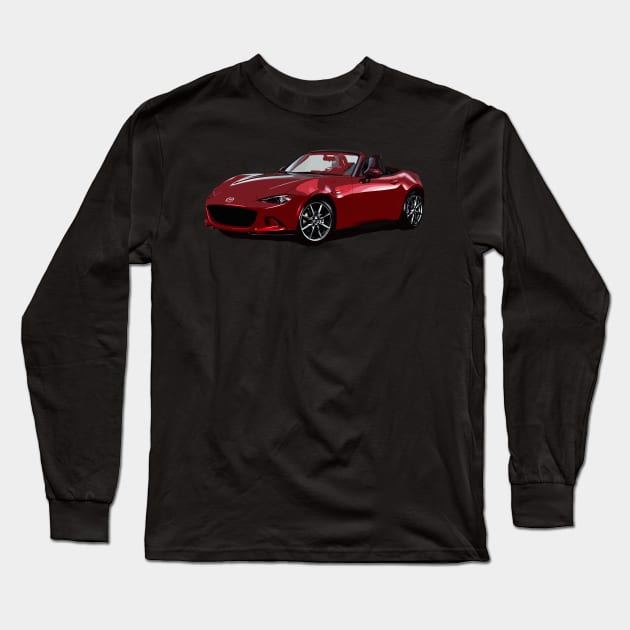 Miata MX5 IV RED Long Sleeve T-Shirt by CharlieCreator